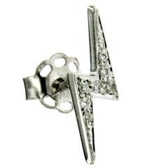 Lightning Bolt Gold Diamond Single Earring