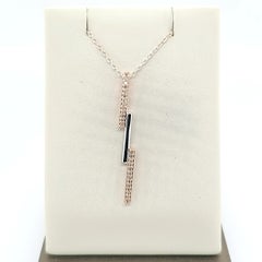 Lightning Bolt with Natural Brown Diamond Rose Gold Sterling Silver Pendant