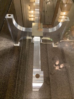 Mesa de centro Lightning de lucita y metal de Philippe Jean, Francia, años 70