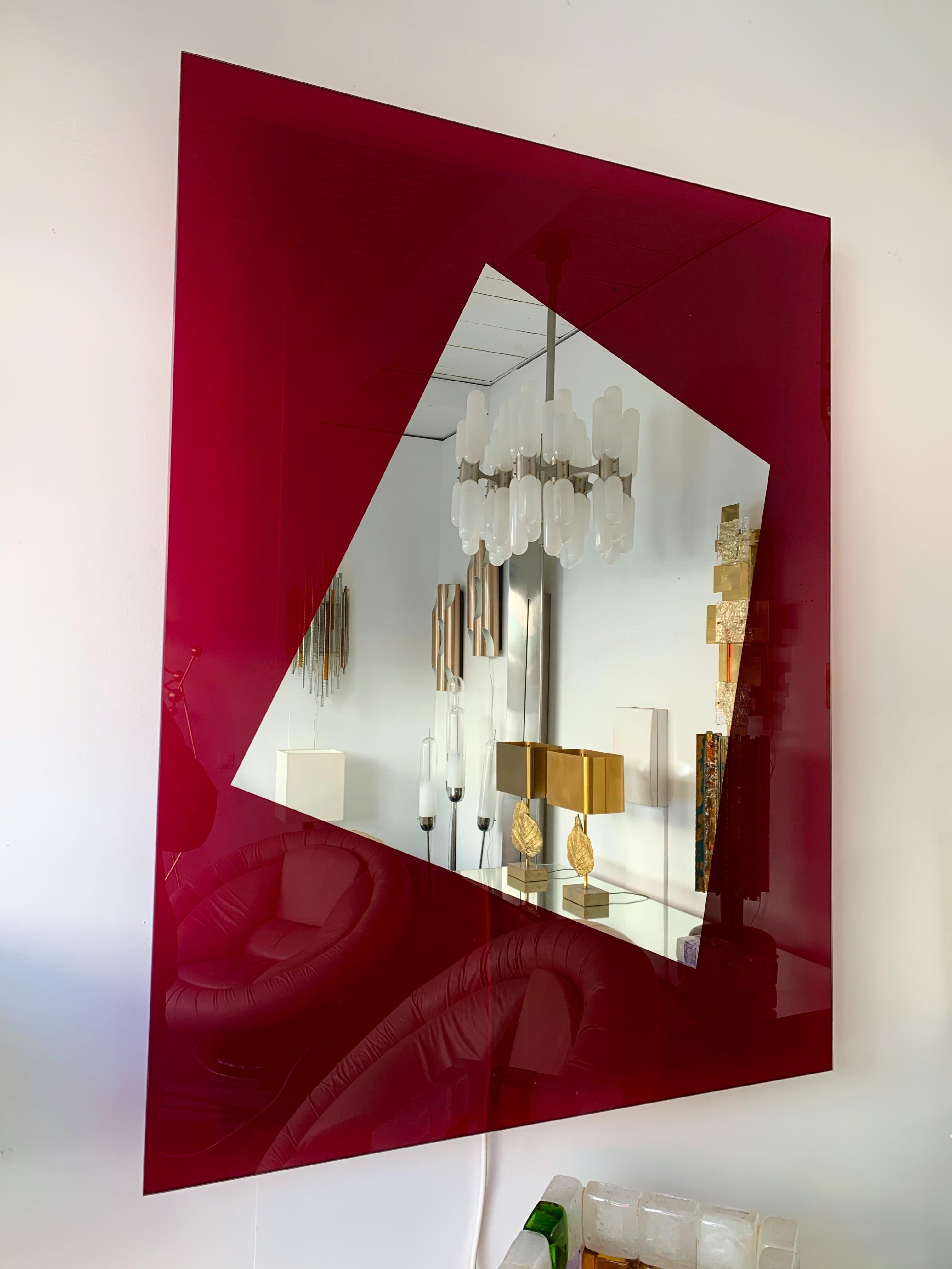 Trempé Miroir foudre de Nanda Vigo pour Glass Italia:: Italie:: 2008 en vente