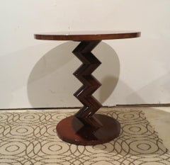 Vintage Zig-zag Pedestal Side - End Table Studio Craft