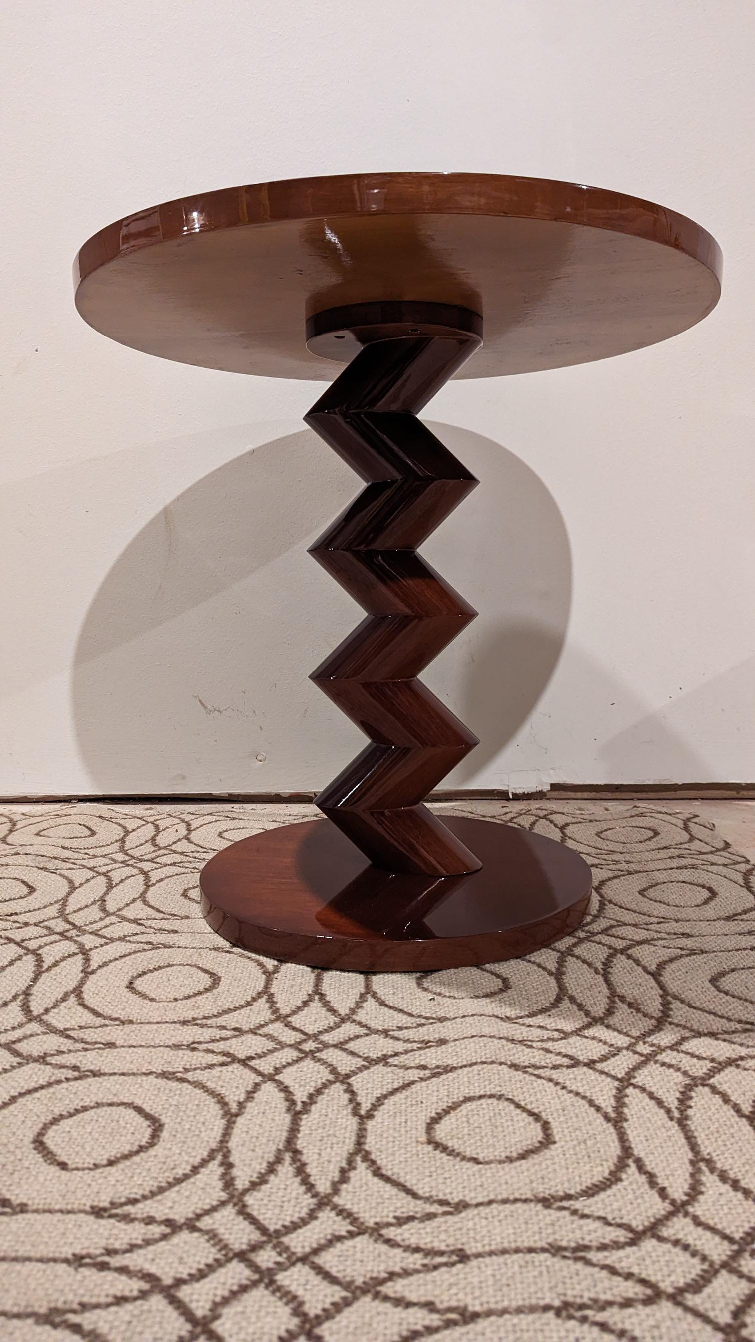 American Vintage Zig-zag Pedestal Side - End Table Studio Craft