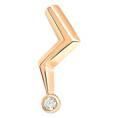 Lightning Stud Earring with Single Stone White Diamond Medium 
Single
