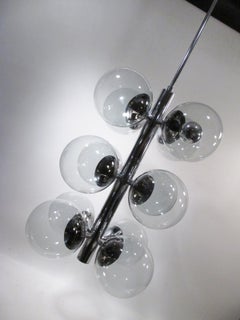 Lightolier 12 Ball Light Chrome Bubble Sputnik Molecule Chandelier