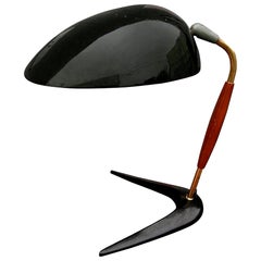Lightolier 1960s Black Metal and Wood Desk or Table Lamp