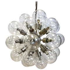 Lightolier 1960s Mid-Century Modern Sputnik Atomic Chandelier 30 Glass Globes