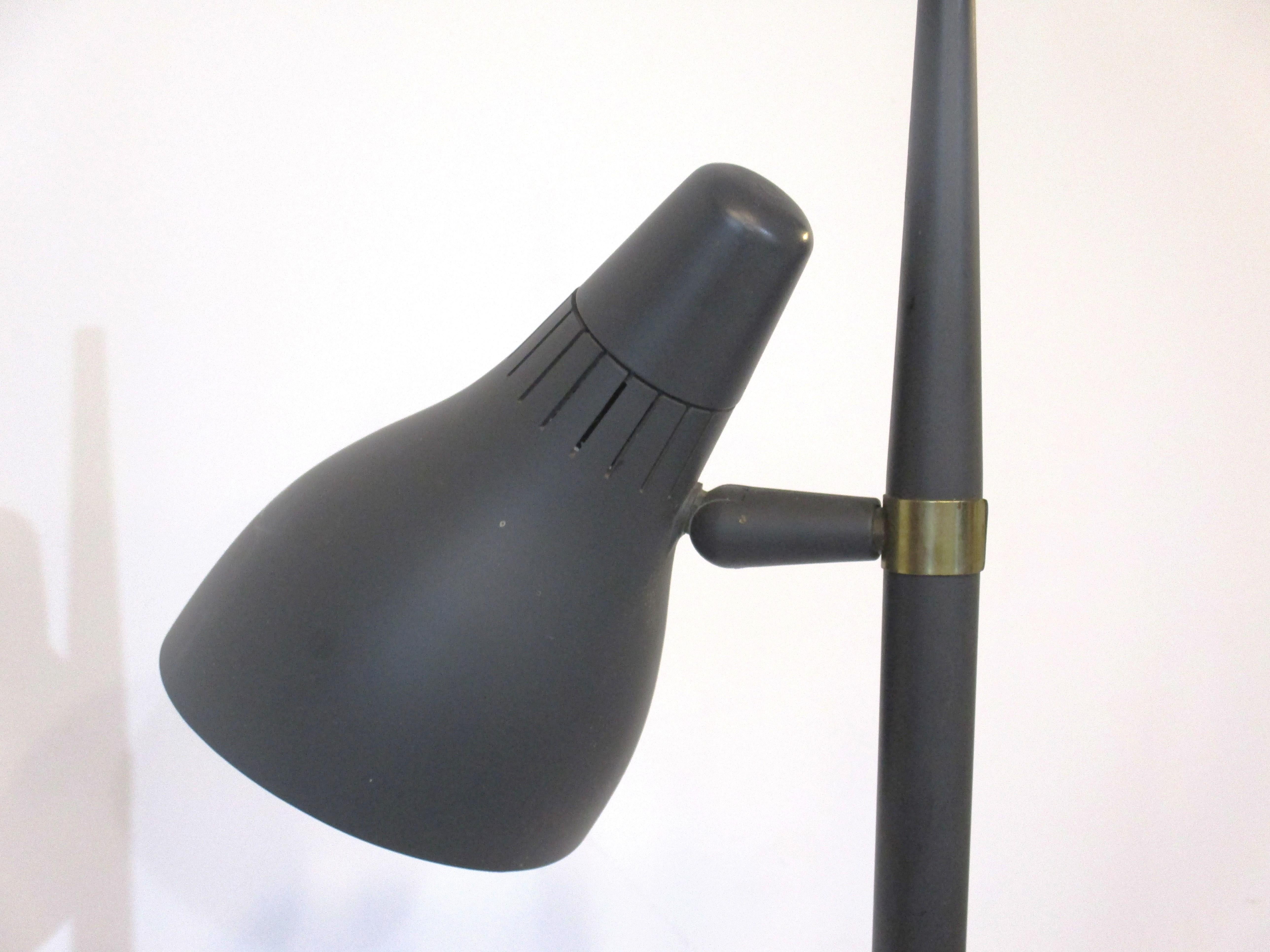 Lightolier 3 Shade Pole Floor Lamp by Gerald Thurston For Sale 1