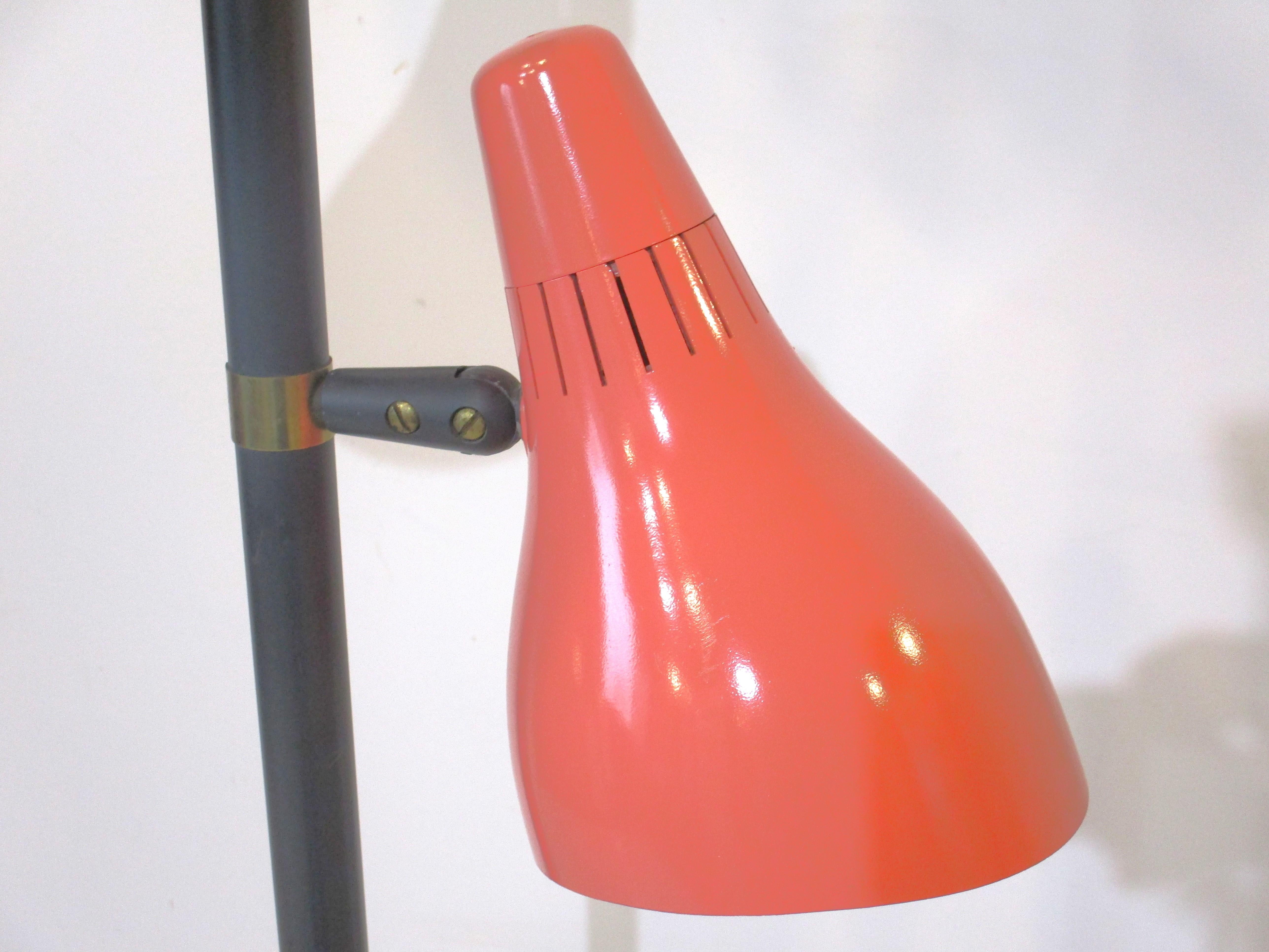 Lightolier 3 Shade Pole Floor Lamp by Gerald Thurston For Sale 2