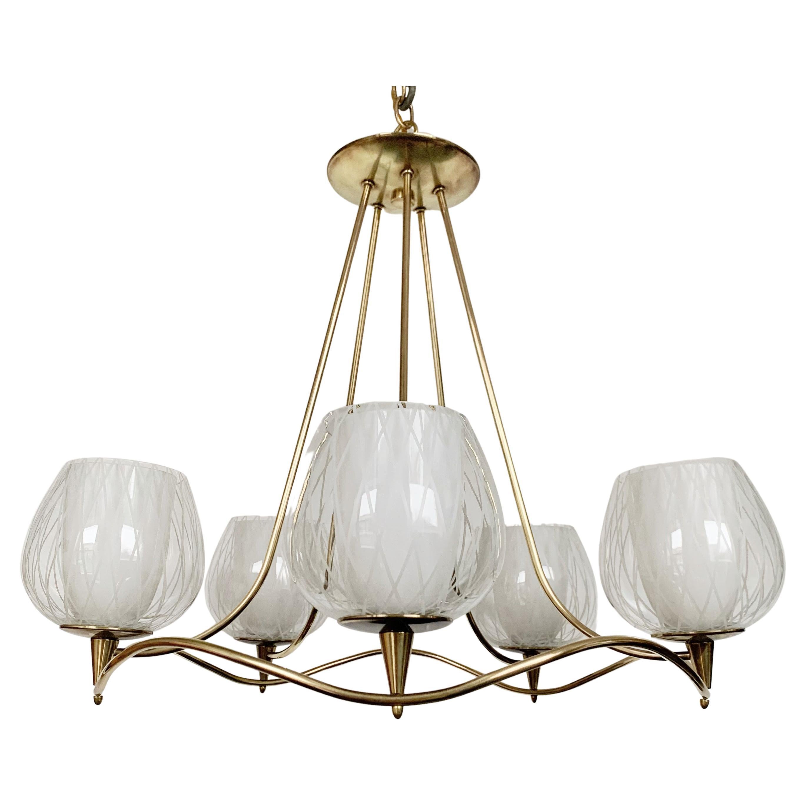 Unusual Vintage Chandelier by Lightolier, 1950s For Sale at 1stDibs