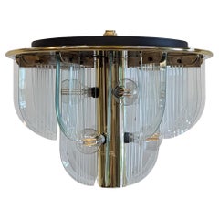 Lightolier Art Deco inspired Glass Chandelier 