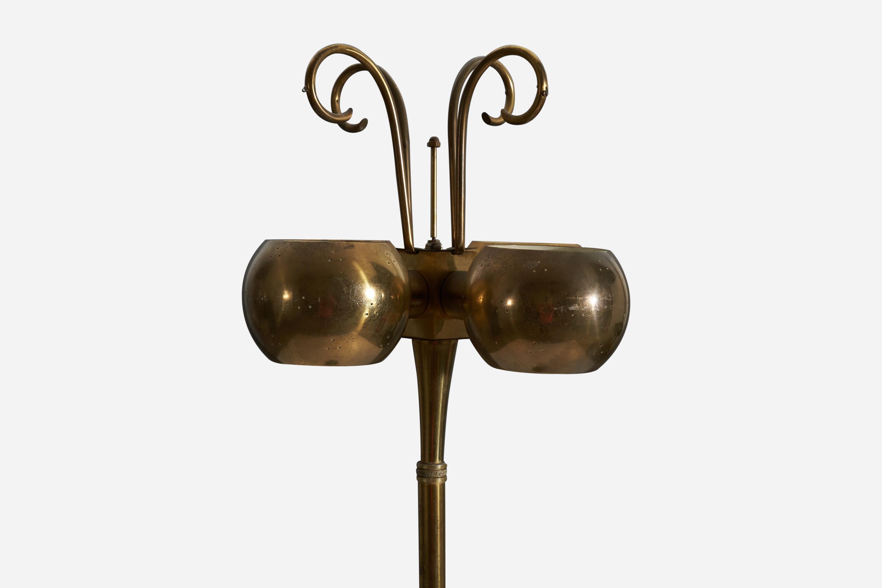Mid-Century Modern Lightolier 'Attribution', Floor Lamp, Brass, United States, 1950s