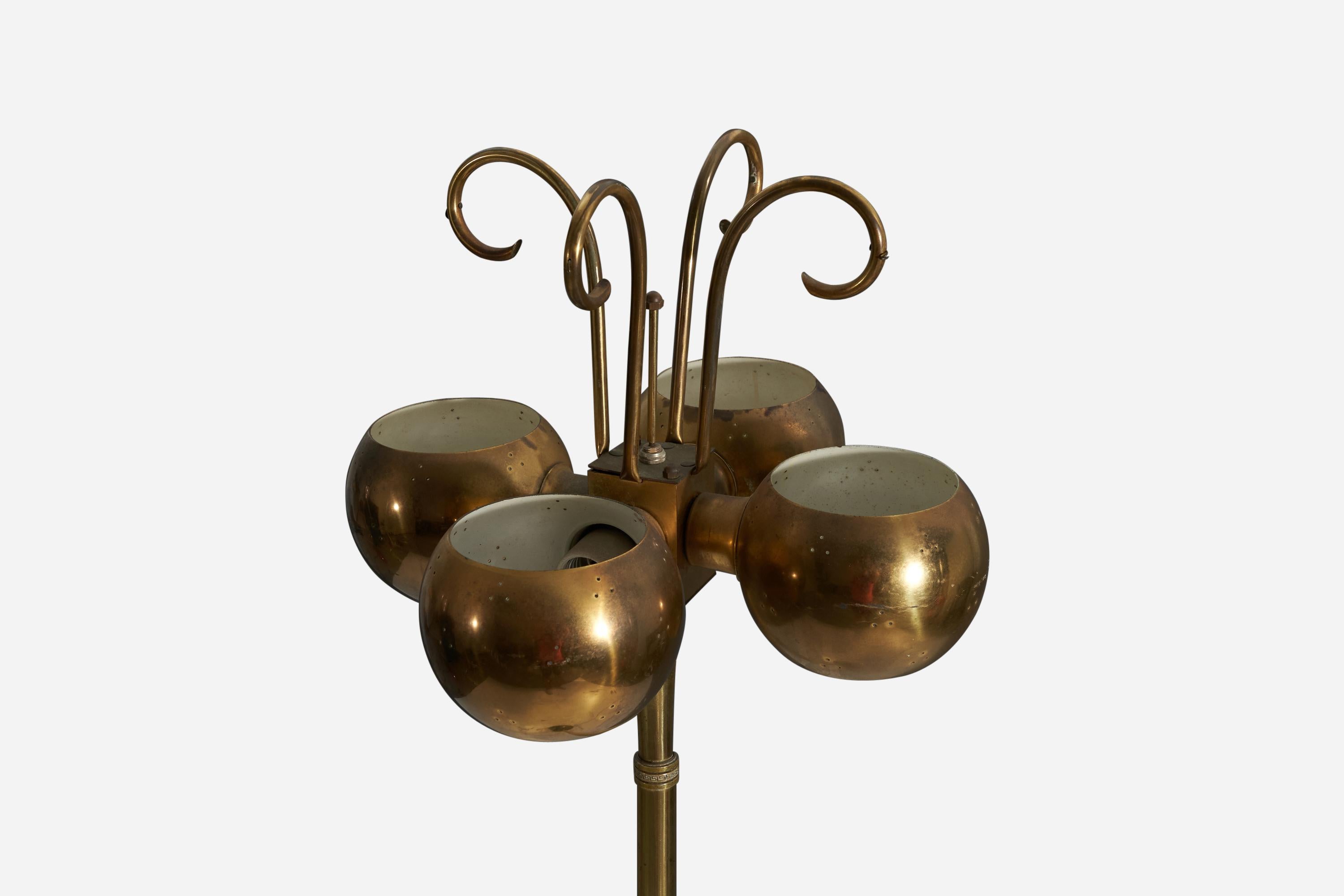 Lightolier 'Attribution', Floor Lamp, Brass, United States, 1950s In Good Condition In High Point, NC