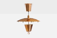 Lightolier Attribution, Pendant Light, Copper, USA, 1950s