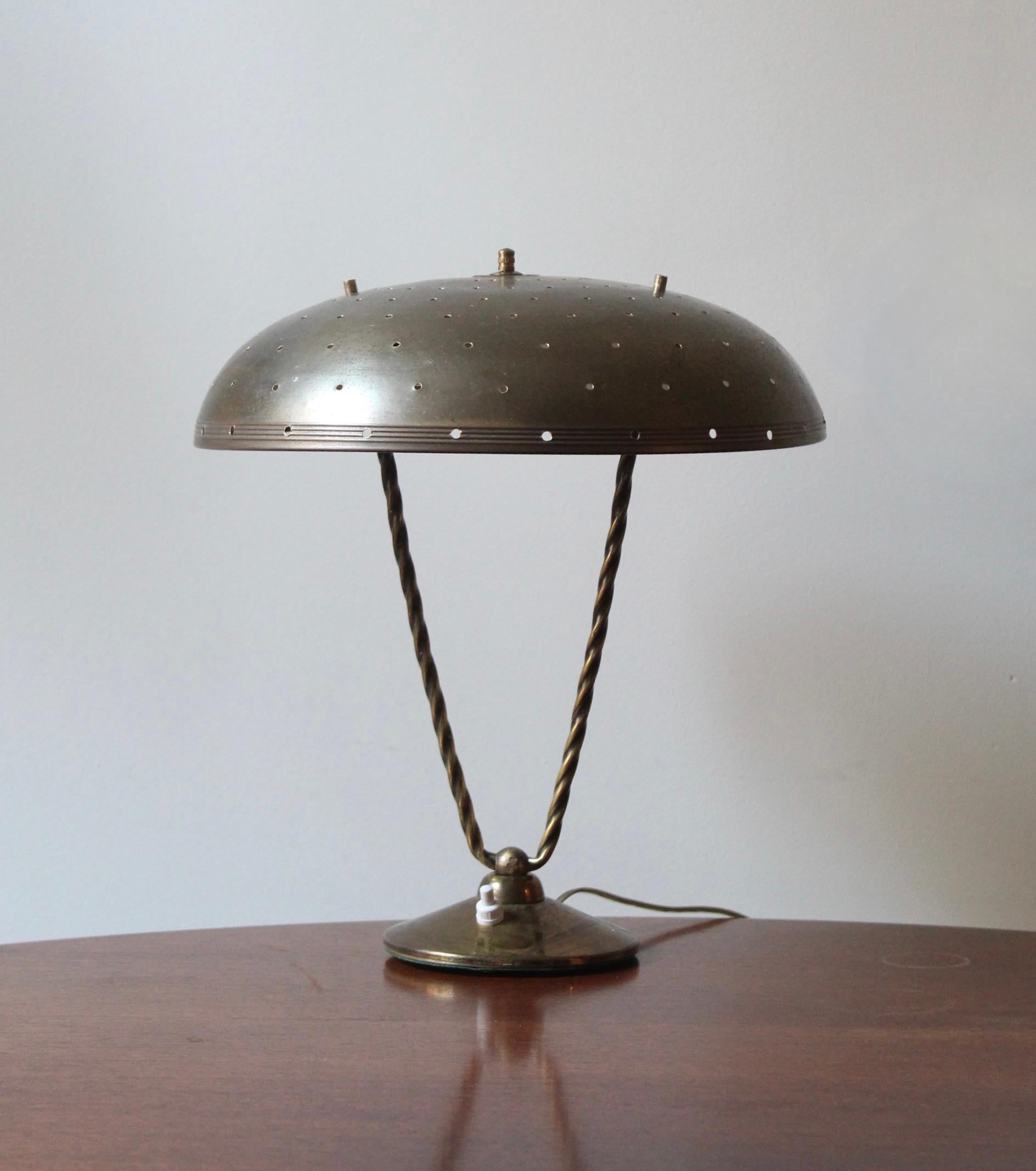 Mid-Century Modern Lightolier Attribution, Table Lamp / Desk Light, Brass, United States, 1950s