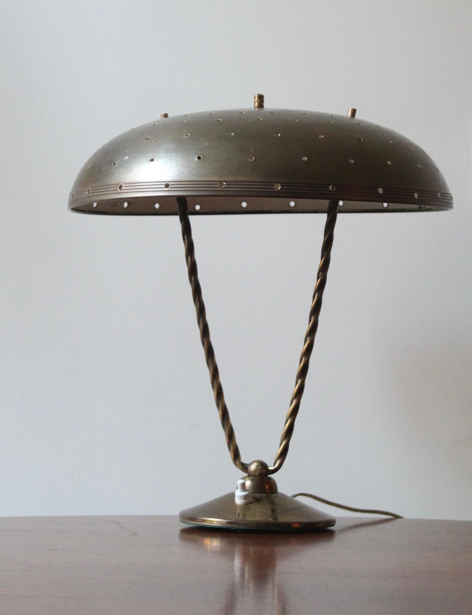 American Lightolier Attribution, Table Lamp / Desk Light, Brass, United States, 1950s