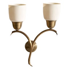 Lightolier Attribution, Applique, Ottone, Vetro, USA, anni '50