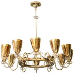 Lightolier Brass Chandelier