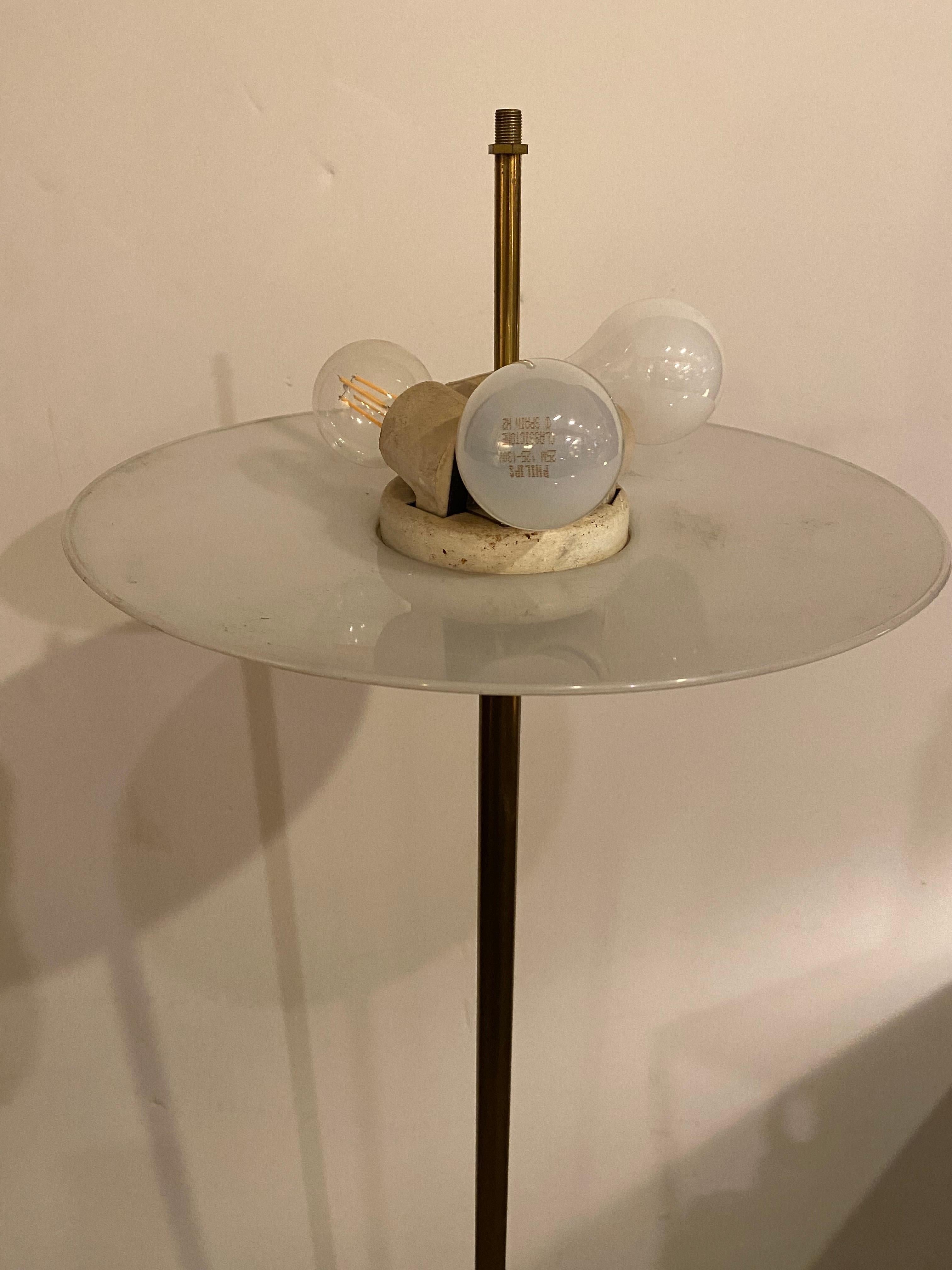 American Lightolier Brass Tripod Floor Lamp in the style of Paul McCobb For Sale