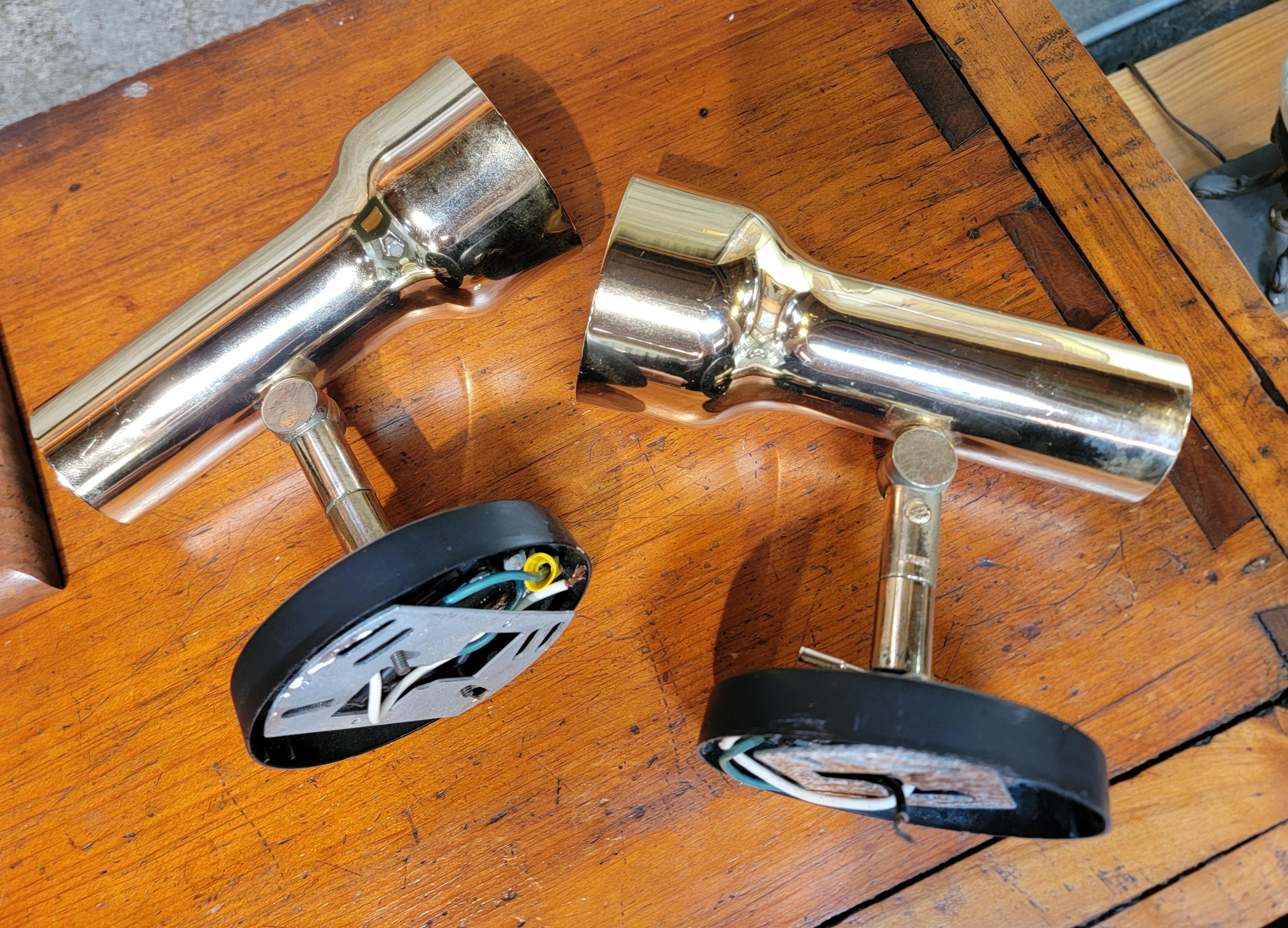 Lightolier Brass Wall Sconces A Pair For Sale 3