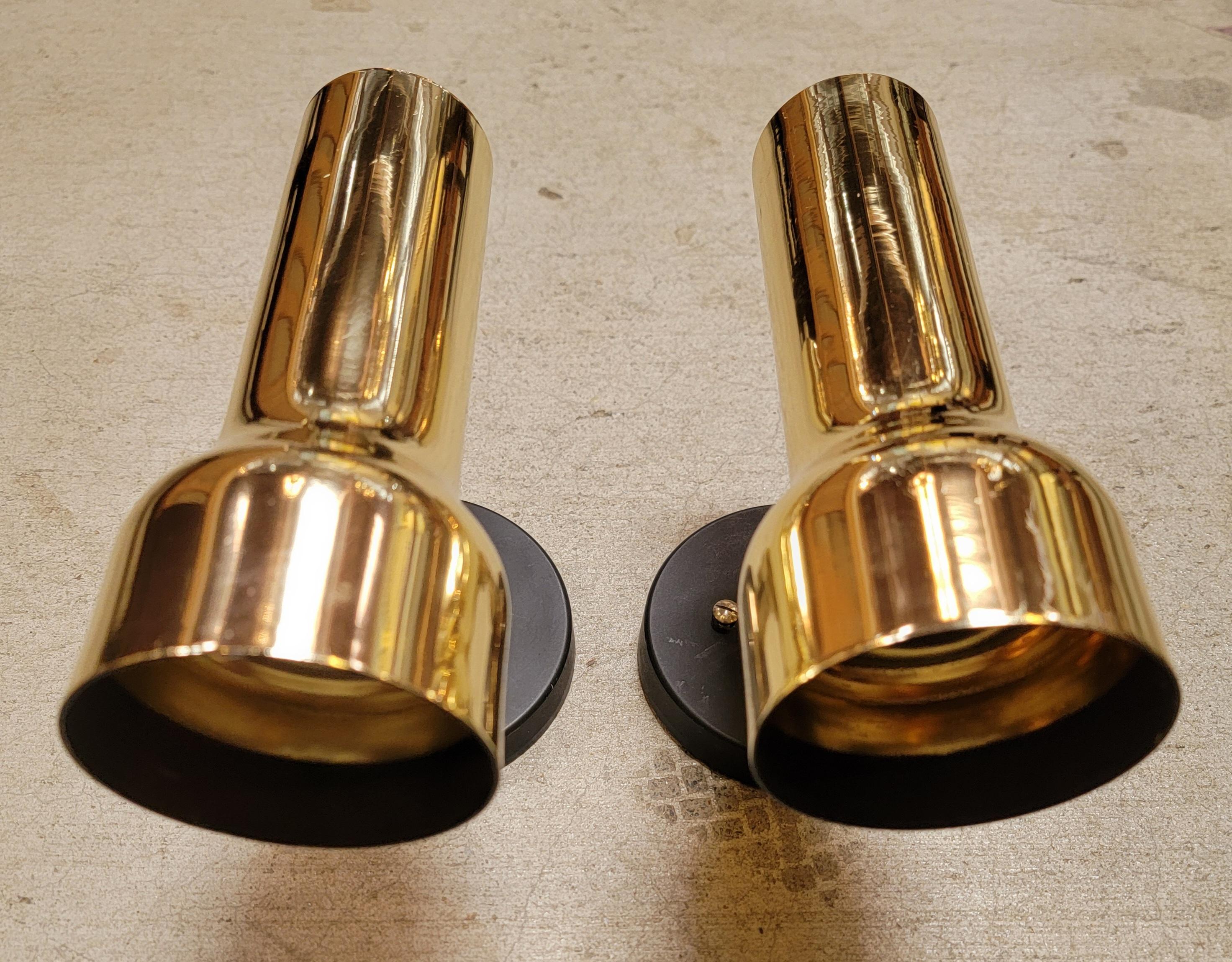 20th Century Lightolier Brass Wall Sconces A Pair For Sale