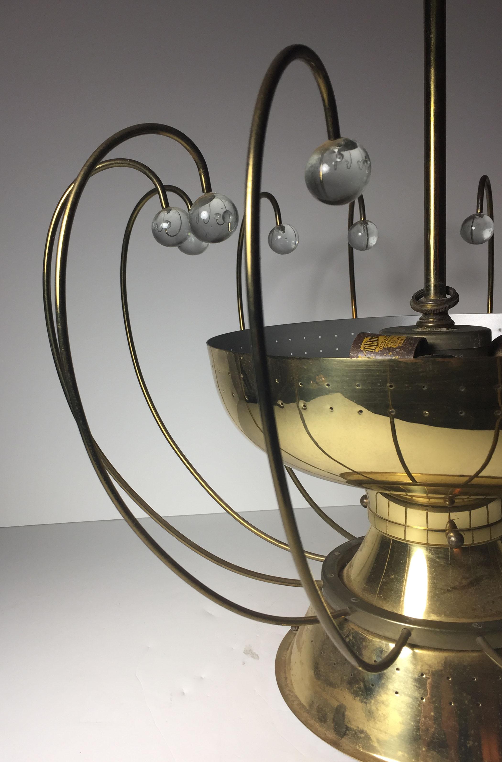 20th Century Lightolier Chandelier Ceiling Fixture Lamp  For Sale