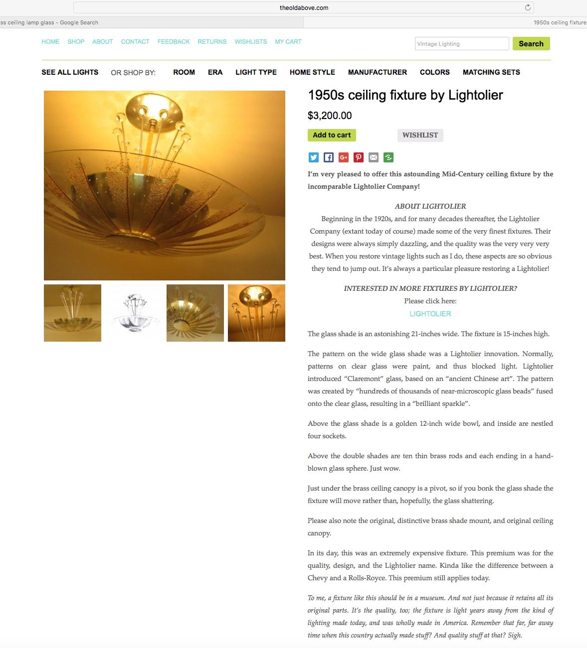 Lightolier Chandelier Ceiling Fixture Lamp  For Sale 2