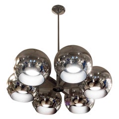 Lightolier Chandelier with Six Spherical Lights, 1960s