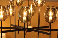 Lightolier Chandelier with Eight Arms and 16 Glass Bulbs