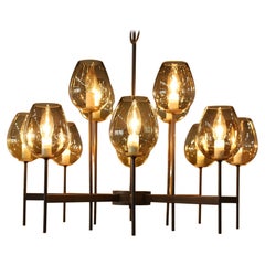 Lightolier Chandelier with Eight Arms and 16 Glass Bulbs