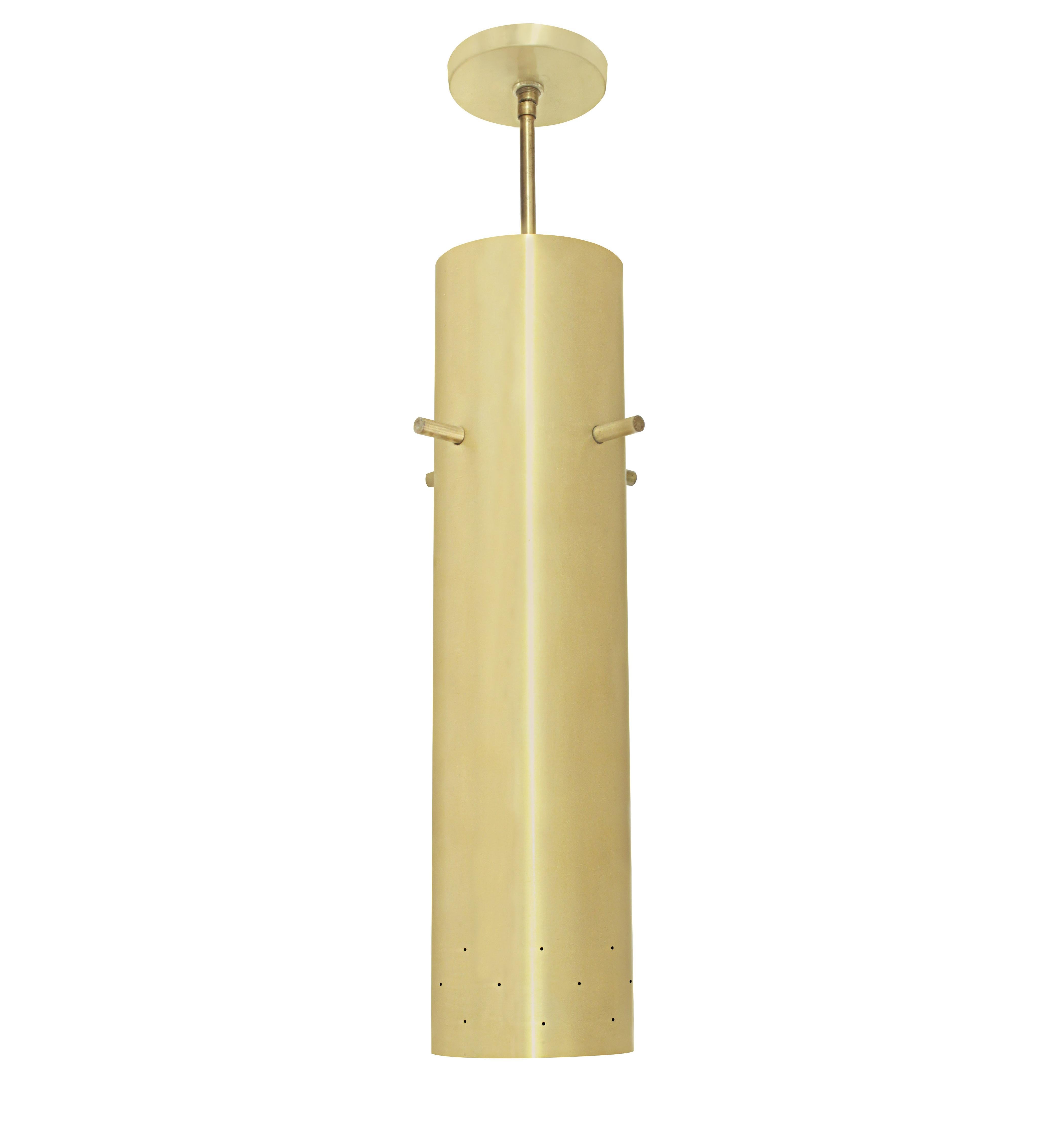 Lightolier Chic Pendant Light in Brass, 1950s