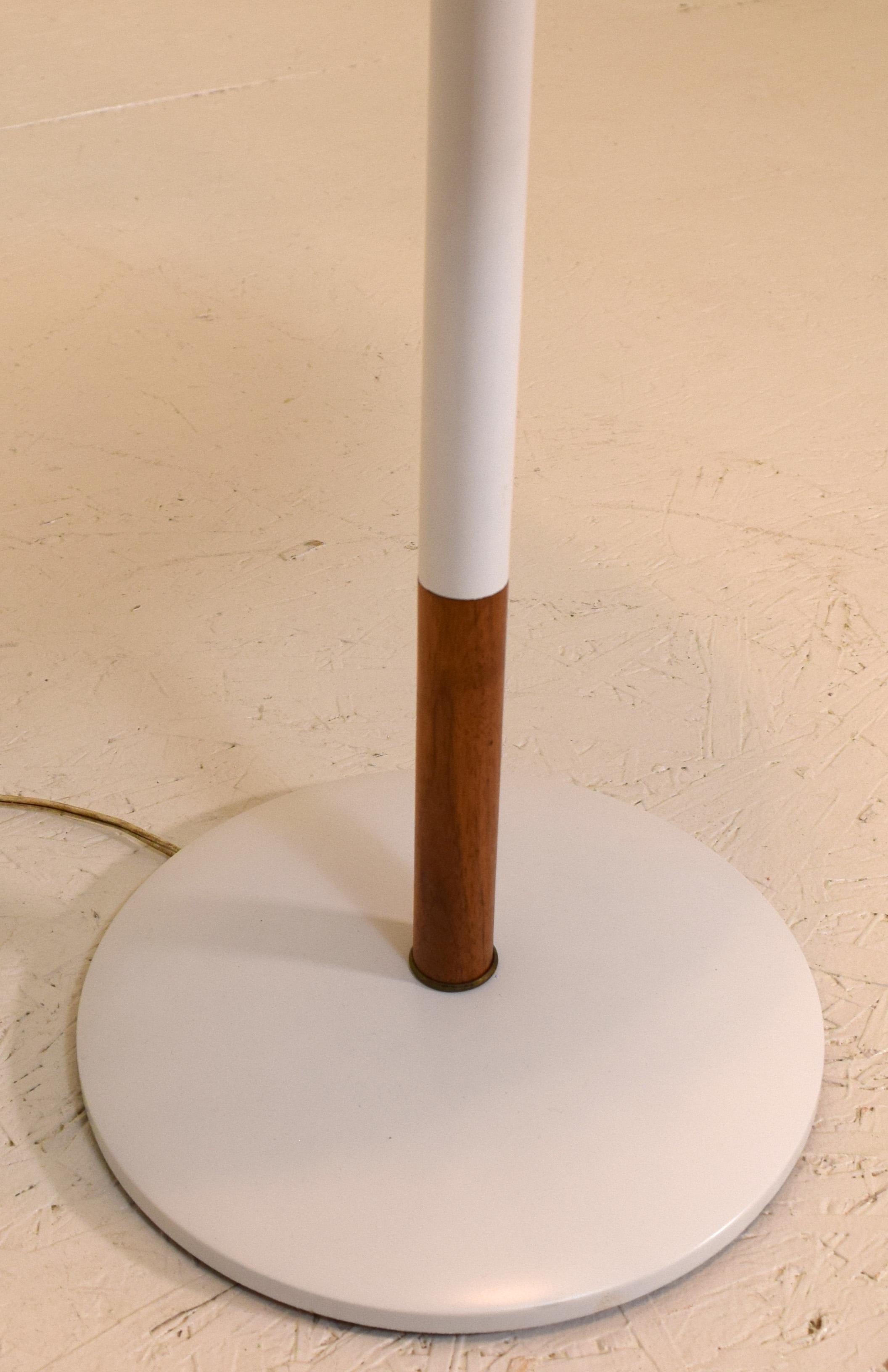 North American Lightolier Floor Lamp with Floating Table Top in Rosewood