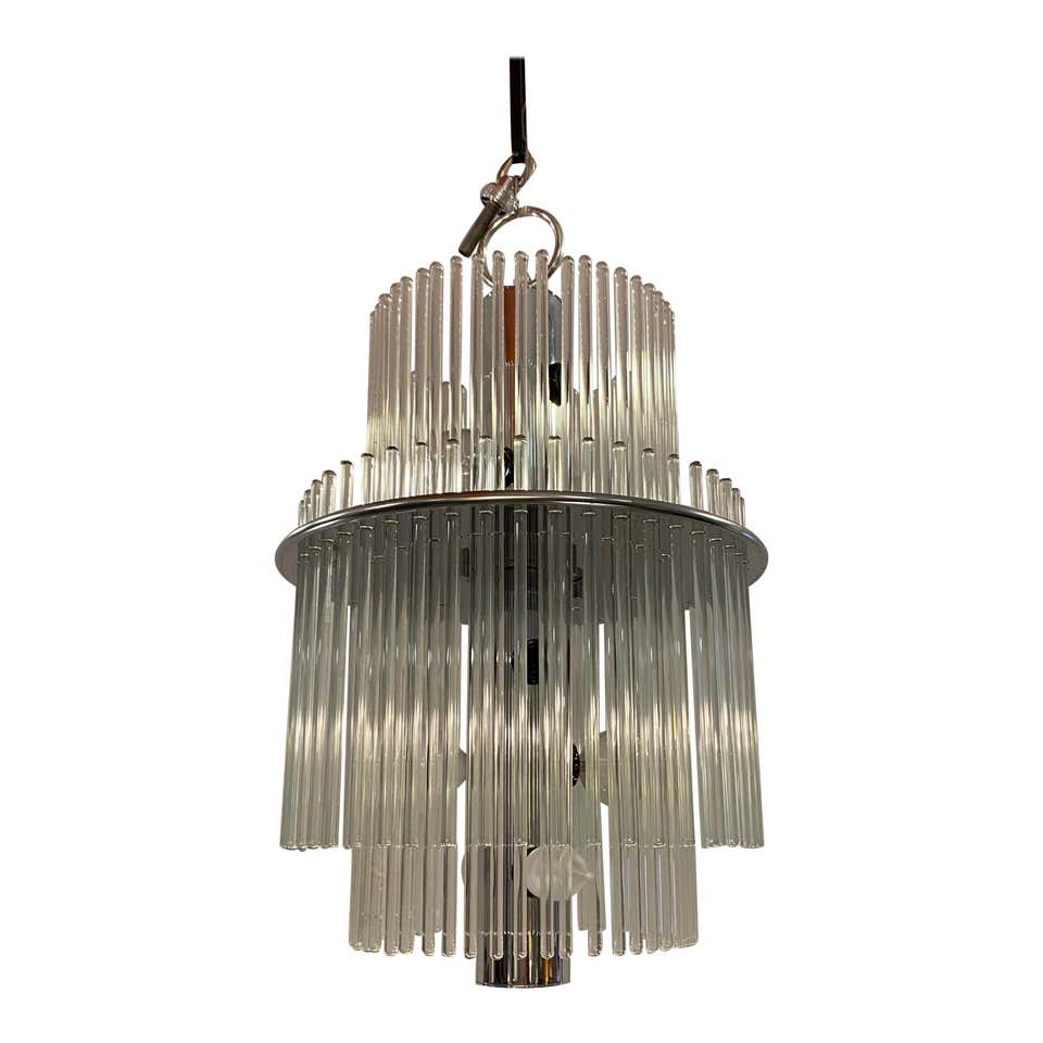 196 Glass Rod Chandelier by Lightolier at 1stDibs
