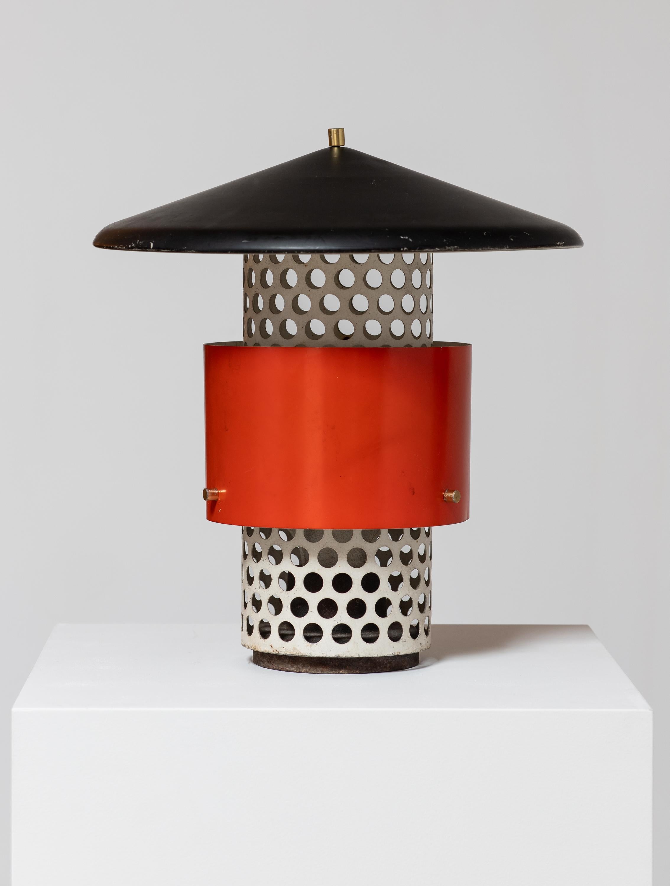 American Lightolier Lytescape Perforated Metal Outdoor Lanterns or Lamps For Sale