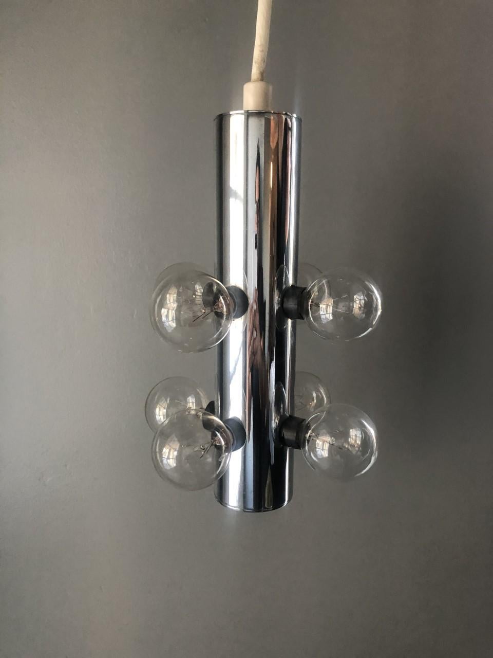 American Lightolier Midcentury Atomic Pendant Light For Sale