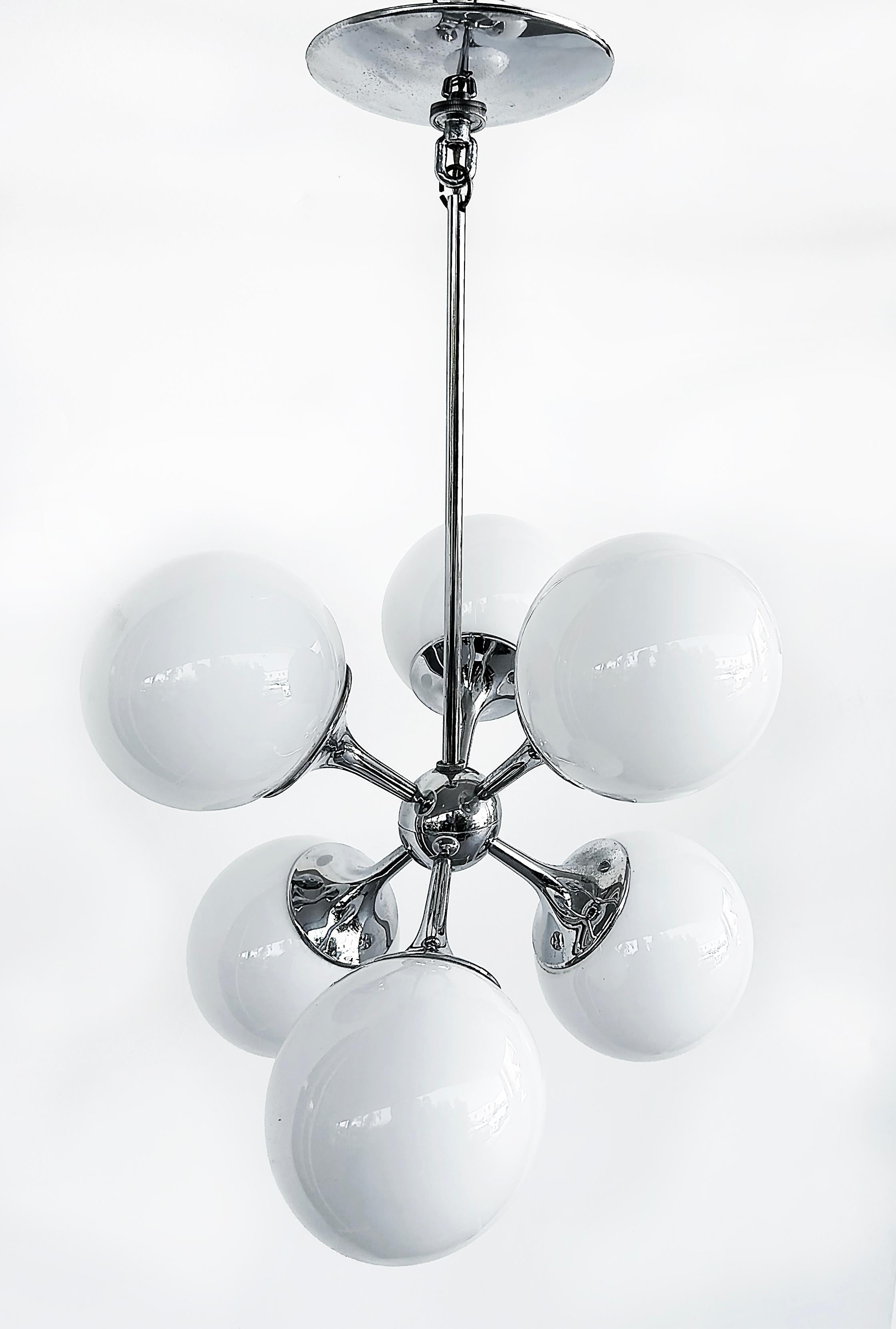 Americano Lightolier Lampadario a sospensione Atomic Sputnik di metà secolo in vendita