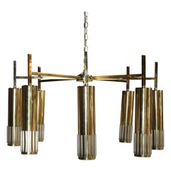 Lightolier Midcentury Brass Chandelier