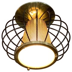 Retro Lightolier Pendant Chandelier