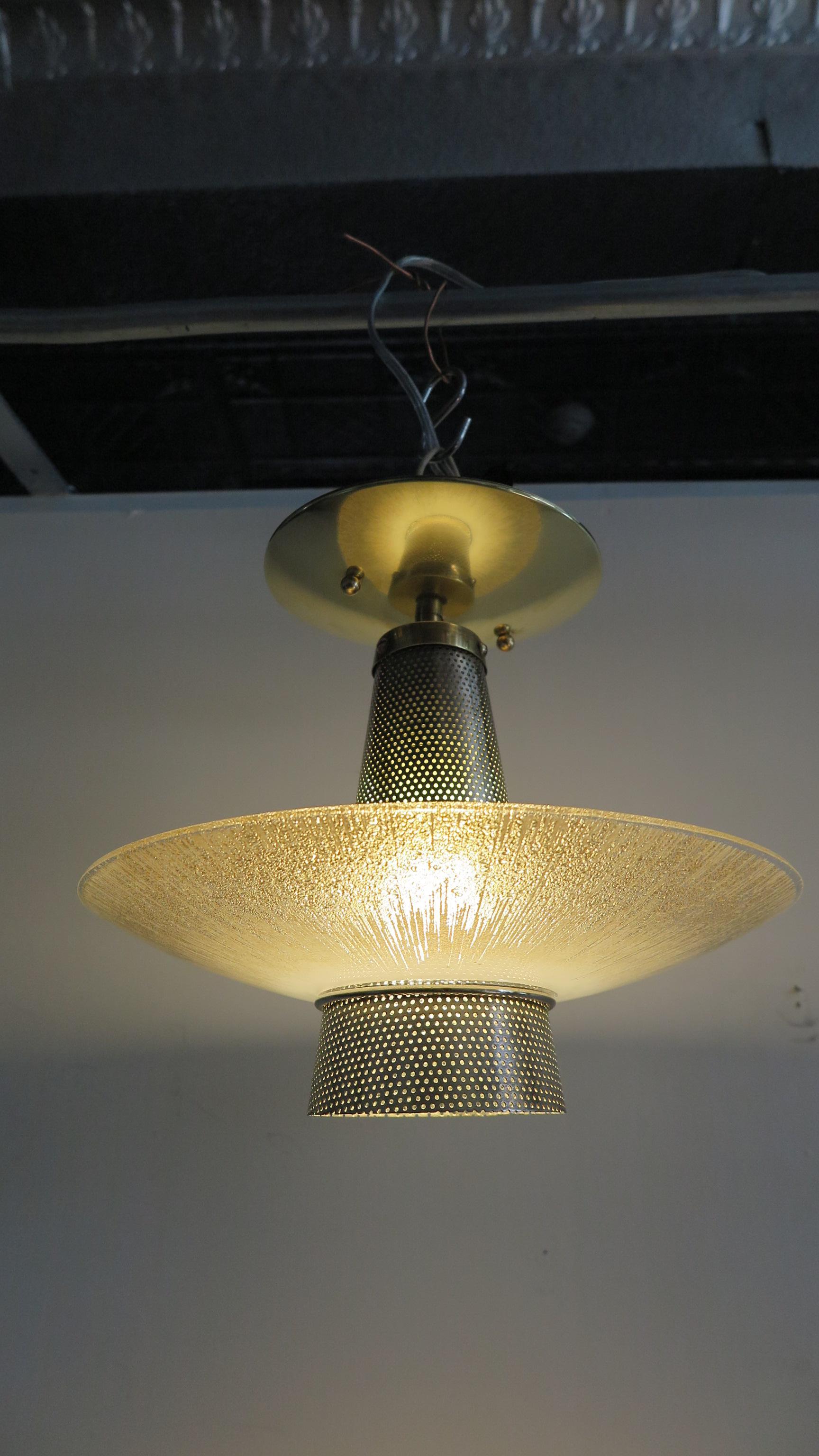 Mid-Century Modern Lightolier Pendant Gerald Thurston For Sale