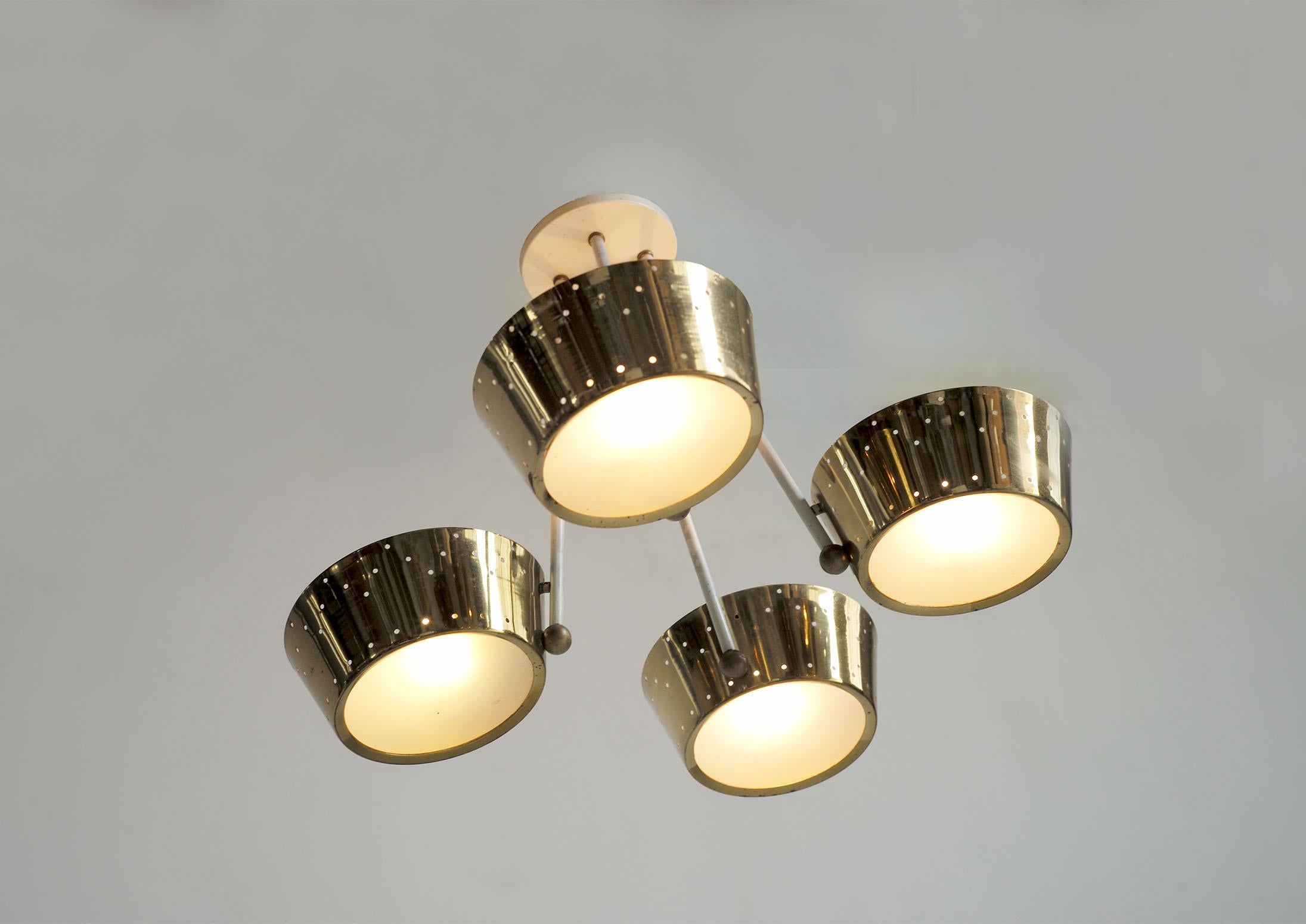 Lightolier, Pendant lamp with four lights, USA 1950 For Sale 2