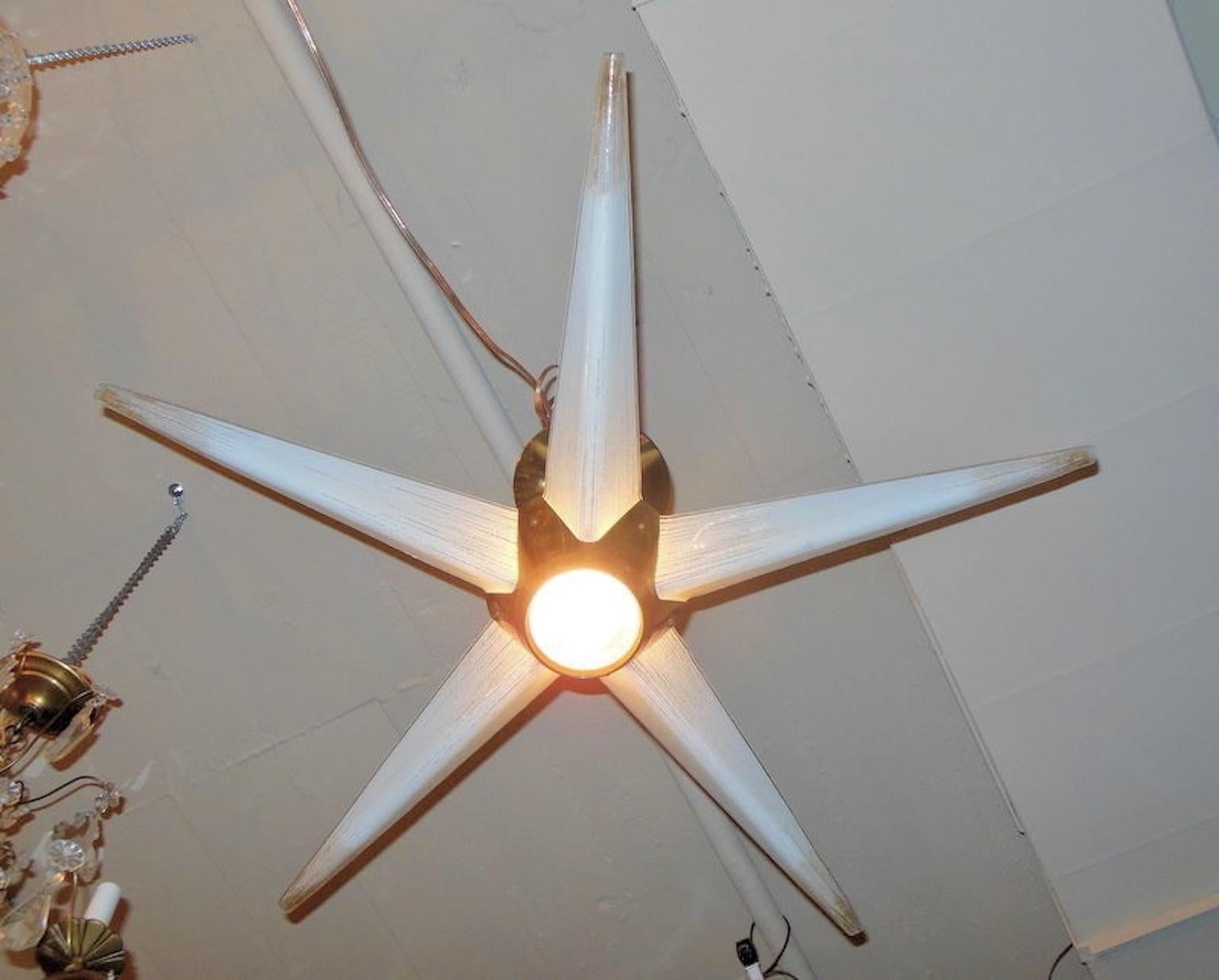 American Lightolier Star Claremont Five Arm Ceiling Light by Carl Moser For Sale