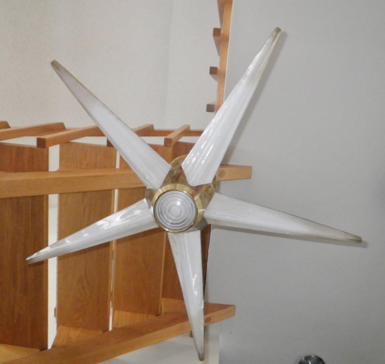 Lightolier Star Claremont Five Arm Ceiling Light by Carl Moser In Good Condition For Sale In Hanover, MA