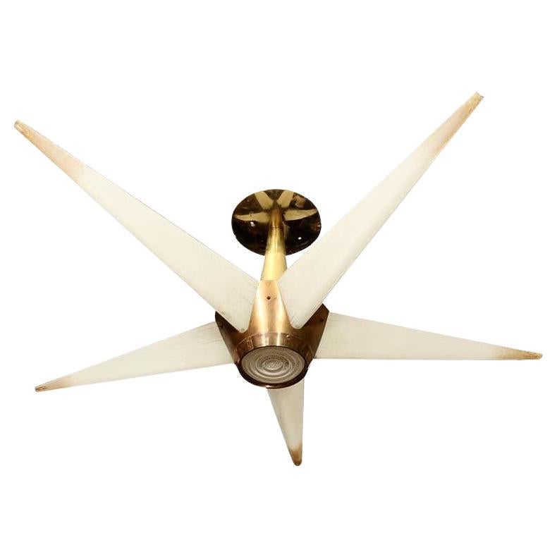 Lightolier Star Claremont Five Arm Ceiling Light by Carl Moser For Sale