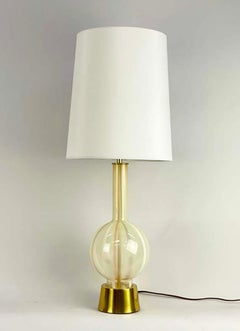 Lightolier Venetia Glass & Brass Table Lamp