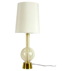 Lightolier Venetia Glass & Brass Table Lamp