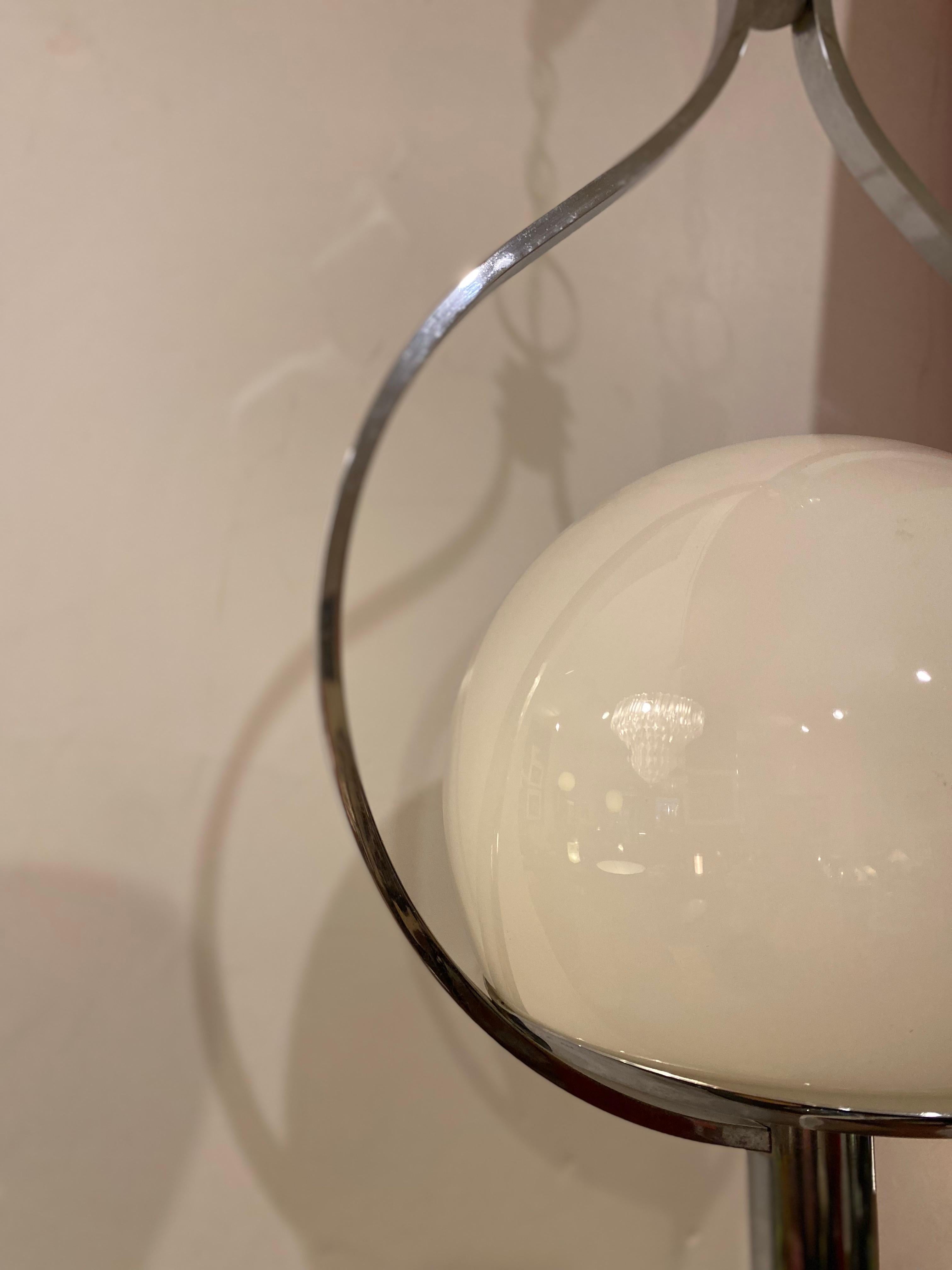 Late 20th Century Lightolier White Globe Light Fixture  For Sale