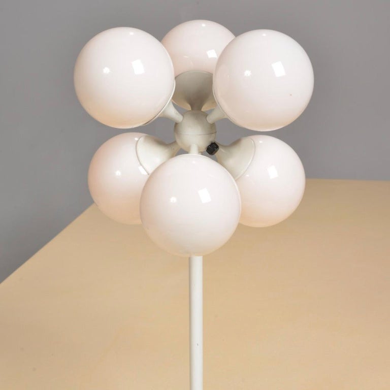 Lightolier White Globe Table Lamp at 1stDibs