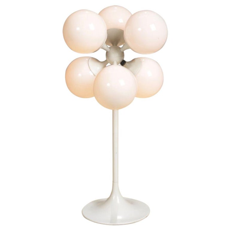 Lightolier White Globe Table Lamp at 1stDibs