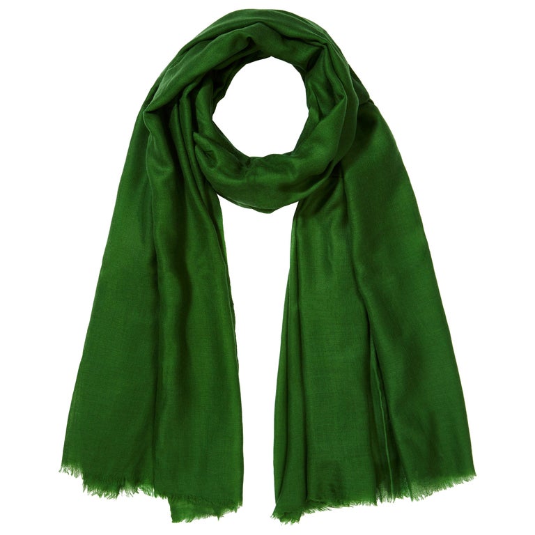 Lightweight 100 Cashmere Shawl in Green at 1stdibs