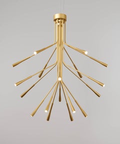 Lightweight Chandelier in Satin-anodised Gold Finish, UL Listed by Tom Kirk