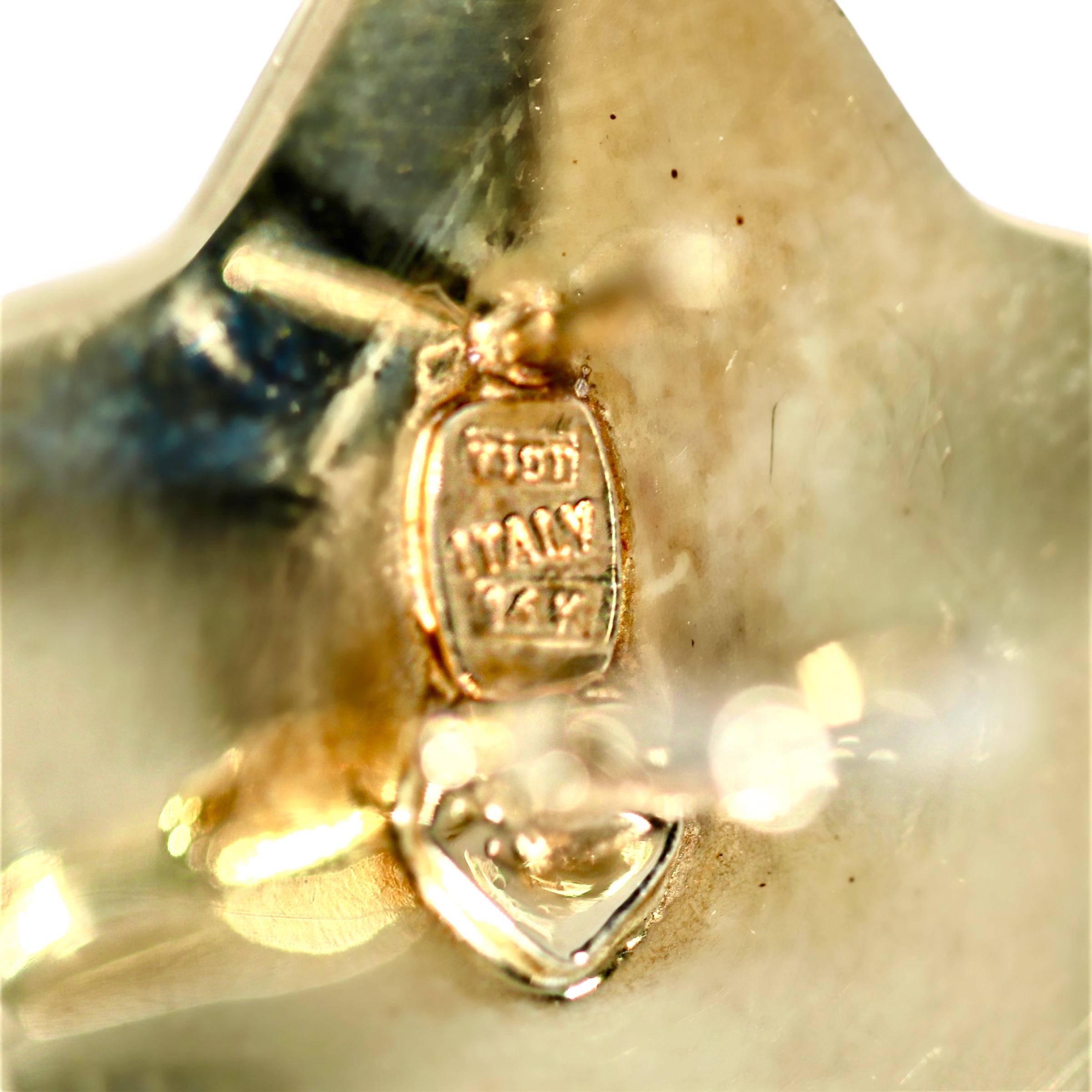 Große, leichte, italienische 14k Gelbgold-Ohrringe mit Sternmotiv von Vior 2